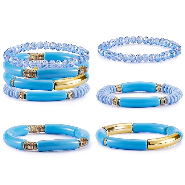 PandaHall 4Pcs 4 Style Acrylic Chunky Curved Tube Stretch Bracelet Sets, Polymer Clay & Glass Beads Stackable Bracelets for Women, Dodger...
PandaHall 4Pcs 4 Style Acrylic Chunky Curved Tube Stretch Bracelet Sets, Polymer Clay & Glass Beads Stackable Bracelets for Women, Dodger...