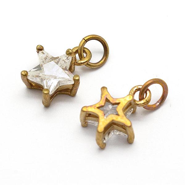 PandaHall Brass Pendants, Nickel Free, Micro Pave Grade AAA Cubic Zirconia, Star Charms, Raw(Unplated), 11x9x5mm, Hole: 3mm Brass+Cubic...
PandaHall Brass Pendants, Nickel Free, Micro Pave Grade AAA Cubic Zirconia, Star Charms, Raw(Unplated), 11x9x5mm, Hole: 3mm Brass+Cubic...