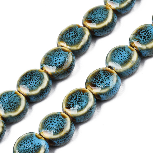 PandaHall Handmade Porcelain Ceramic Beads Strands, Famille Rose Style, Flat Round, Deep Sky Blue, 12x7mm, Hole: 2mm, about 28~29pcs/strand...
PandaHall Handmade Porcelain Ceramic Beads Strands, Famille Rose Style, Flat Round, Deep Sky Blue, 12x7mm, Hole: 2mm, about 28~29pcs/strand...