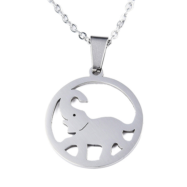 PandaHall 201 Stainless Steel Pendants Necklaces, with Cable Chains and Lobster Claw Clasps, Elephant, Stainless Steel Color, 17.71 inch...
PandaHall 201 Stainless Steel Pendants Necklaces, with Cable Chains and Lobster Claw Clasps, Elephant, Stainless Steel Color, 17.71 inch...