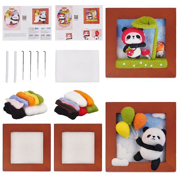 PandaHall OLYCRAFT 2 Sets 2 Styles Needle Felt Starter Set Panda Photo Frame Needle Felting Kit for Beginners Panda Theme Needle Felting..., Multicolor
PandaHall OLYCRAFT 2 Sets 2 Styles Needle Felt Starter Set Panda Photo Frame Needle Felting Kit for Beginners Panda Theme Needle Felting..., Multicolor