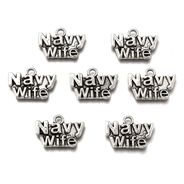 PandaHall Tibetan Style Alloy Pendants, with Word Navy Wife, Cadmium Free & Lead Free, Antique Silver, 12.5x19x2mm, Hole: 2mm Alloy Word
PandaHall Tibetan Style Alloy Pendants, with Word Navy Wife, Cadmium Free & Lead Free, Antique Silver, 12.5x19x2mm, Hole: 2mm Alloy Word