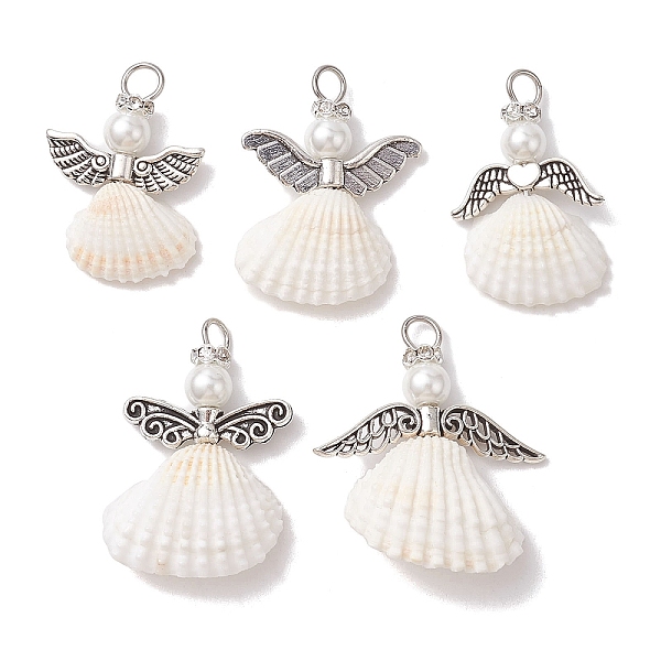 PandaHall Spiral Shell Pendants, Angel Charms with Tibetan Style Alloy Wings, Antique Silver, 29~34.5x18.5~30.5x6~9mm, Hole: 4mm Spiral...
PandaHall Spiral Shell Pendants, Angel Charms with Tibetan Style Alloy Wings, Antique Silver, 29~34.5x18.5~30.5x6~9mm, Hole: 4mm Spiral...