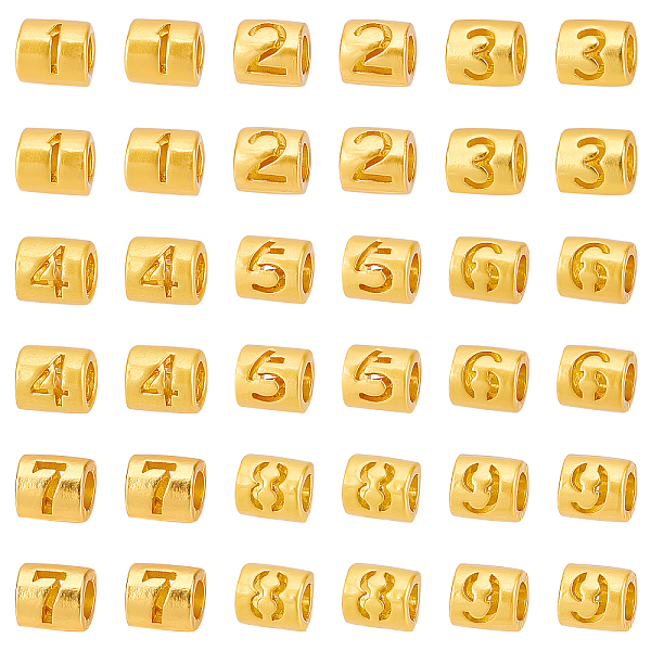 PandaHall 36Pcs 9 Style Alloy Beads, Column with Hollow Number, Golden, 6.5x6mm, Hole: 3.3mm, 4pcs/style Alloy Column
PandaHall 36Pcs 9 Style Alloy Beads, Column with Hollow Number, Golden, 6.5x6mm, Hole: 3.3mm, 4pcs/style Alloy Column