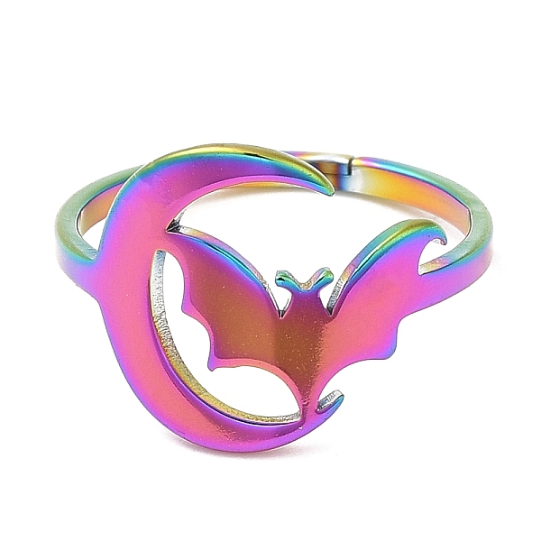 PandaHall Ion Plating(IP) 304 Stainless Steel Moon with Bat Adjustable Ring for Women, Rainbow Color, US Size 6 1/4(16.7mm) 304 Stainless...
PandaHall Ion Plating(IP) 304 Stainless Steel Moon with Bat Adjustable Ring for Women, Rainbow Color, US Size 6 1/4(16.7mm) 304 Stainless...