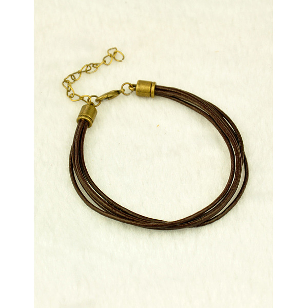 PandaHall Cowhide Leather Cord Bracelets, with Alloy Lobster Claw Clasps, Coconut Brown, 195mm Alloy Brown
PandaHall Cowhide Leather Cord Bracelets, with Alloy Lobster Claw Clasps, Coconut Brown, 195mm Alloy Brown