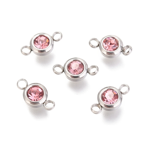 PandaHall 304 Stainless Steel Rhinestone Links Connectors, Flat Round, Stainless Steel Color, Light Rose, 12x6.5x4mm, Hole: 2mm 304..., Pink
PandaHall 304 Stainless Steel Rhinestone Links Connectors, Flat Round, Stainless Steel Color, Light Rose, 12x6.5x4mm, Hole: 2mm 304..., Pink
