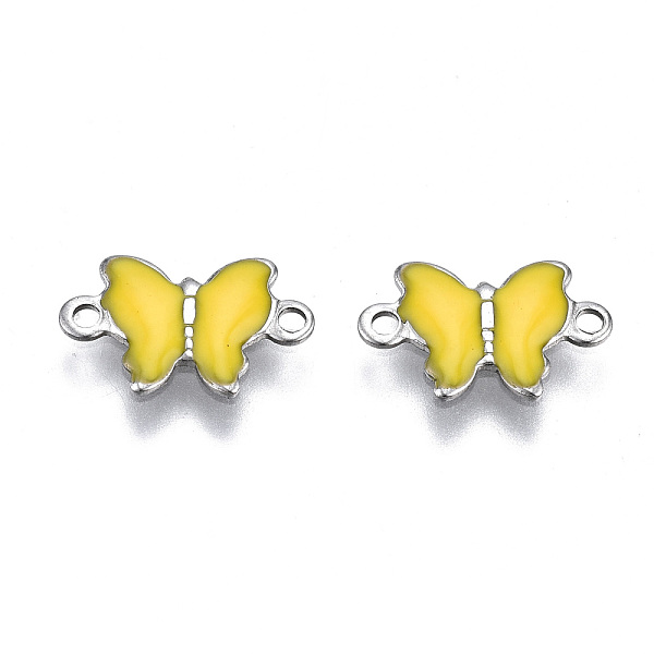 PandaHall 304 Stainless Steel Enamel Links Connectors, Nickel Free, Butterfly, Stainless Steel Color, Yellow, 6.5x10x1mm, Hole: 1mm 304...
PandaHall 304 Stainless Steel Enamel Links Connectors, Nickel Free, Butterfly, Stainless Steel Color, Yellow, 6.5x10x1mm, Hole: 1mm 304...