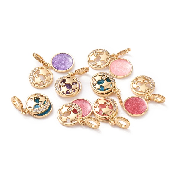 PandaHall Brass Enamel European Dangle Charms, Large Hole Pendants, Long-Lasting Plated, with Micro Pave Clear Cubic Zirconia, Flat Round..., Multicolor
PandaHall Brass Enamel European Dangle Charms, Large Hole Pendants, Long-Lasting Plated, with Micro Pave Clear Cubic Zirconia, Flat Round..., Multicolor