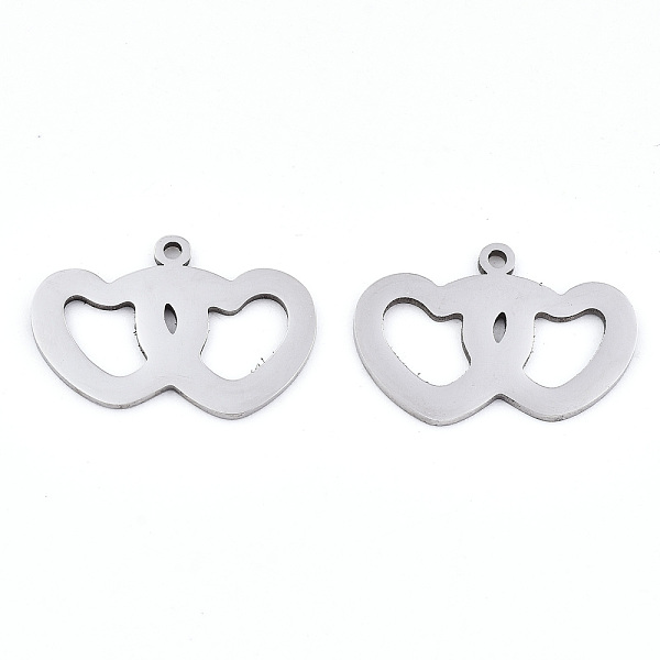 PandaHall Valentine's Day 201 Stainless Steel Charms, Laser Cut, Heart with Heart, Stainless Steel Color, 13x19.5x0.9mm, Hole: 1.2mm 201...
PandaHall Valentine's Day 201 Stainless Steel Charms, Laser Cut, Heart with Heart, Stainless Steel Color, 13x19.5x0.9mm, Hole: 1.2mm 201...