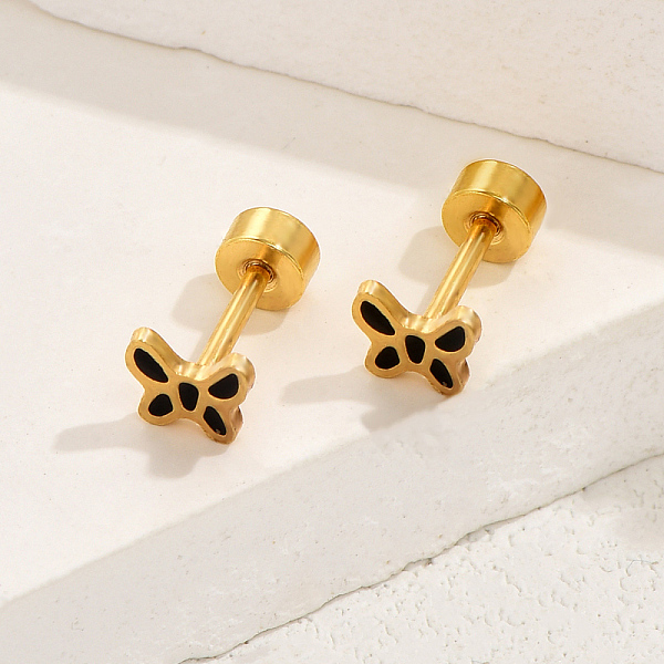 PandaHall Fashionable Black Screw Pattern Drip Glue Butterfly Earrings for Women, Stud Earrings, 18K Gold Plated black drop earrings...
PandaHall Fashionable Black Screw Pattern Drip Glue Butterfly Earrings for Women, Stud Earrings, 18K Gold Plated black drop earrings...