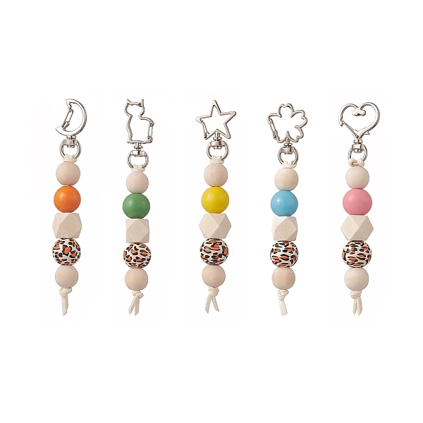 PandaHall Cube & Round & Octagon Wooden Beaded Pendant Keychain, with Heart/Flower/Moon/Star/Cat Alloy & Iron Swivel Lobster Clasps, Mixed..., Multicolor
PandaHall Cube & Round & Octagon Wooden Beaded Pendant Keychain, with Heart/Flower/Moon/Star/Cat Alloy & Iron Swivel Lobster Clasps, Mixed..., Multicolor