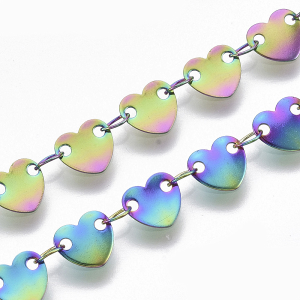PandaHall Ion Plating(IP) 304 Stainless Steel Link Chains, Heart Sequin Chains, Soldered, Rainbow Color, heart: 6x6.5x0.3mm, link...
PandaHall Ion Plating(IP) 304 Stainless Steel Link Chains, Heart Sequin Chains, Soldered, Rainbow Color, heart: 6x6.5x0.3mm, link...