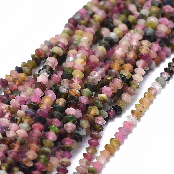 PandaHall Natural Tourmaline Beads Strands, Faceted, Rondelle, 2.5~3.5x1.5mm, Hole: 0.6mm, about 90pcs/strand, 15.35(39cm) Tourmaline...
PandaHall Natural Tourmaline Beads Strands, Faceted, Rondelle, 2.5~3.5x1.5mm, Hole: 0.6mm, about 90pcs/strand, 15.35(39cm) Tourmaline...