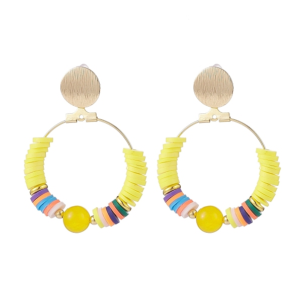 PandaHall Natural Malaysia Jade & Polymer Clay Beaded Big Ring Dangle Stud Earrings, Brass Drop Earrings for Women, Golden, 47mm, Pin: 0.7mm..., Yellow
PandaHall Natural Malaysia Jade & Polymer Clay Beaded Big Ring Dangle Stud Earrings, Brass Drop Earrings for Women, Golden, 47mm, Pin: 0.7mm..., Yellow