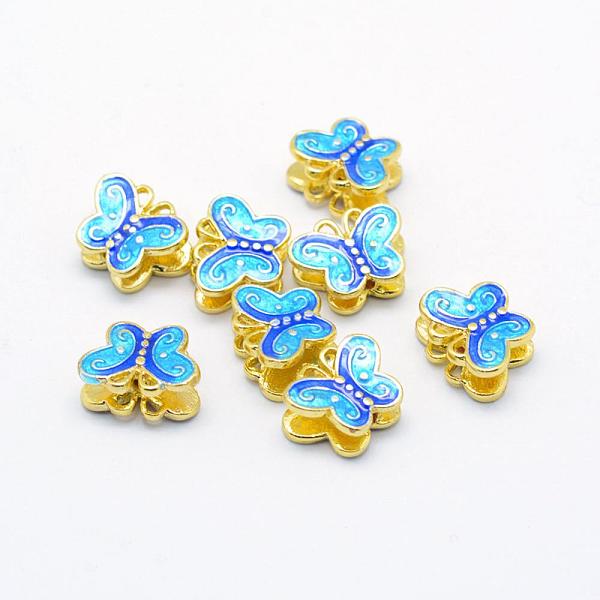 PandaHall Electroplate Brass Enamel Beads, Lead Free & Cadmium Free, Butterfly, Golden, Deep Sky Blue, 10x12.5x5.5mm, Hole: 1.5mm...
PandaHall Electroplate Brass Enamel Beads, Lead Free & Cadmium Free, Butterfly, Golden, Deep Sky Blue, 10x12.5x5.5mm, Hole: 1.5mm...