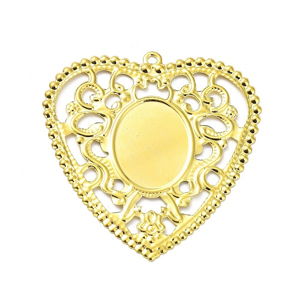 PandaHall Rack Plating Iron Hollow Big Pendant Cabochon Settings, Heart, Golden, Tray: 19x25mm, 59.5x56x1mm, Hole: 2.2mm Iron Heart
PandaHall Rack Plating Iron Hollow Big Pendant Cabochon Settings, Heart, Golden, Tray: 19x25mm, 59.5x56x1mm, Hole: 2.2mm Iron Heart
