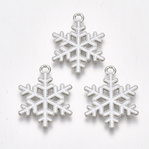 PandaHall Alloy Pendants, Cadmium Free & Lead Free, with Enamel, Christmas, Snowflake, Platinum, White, 25x19x1.5mm, Hole: 2mm Alloy+Enamel...
PandaHall Alloy Pendants, Cadmium Free & Lead Free, with Enamel, Christmas, Snowflake, Platinum, White, 25x19x1.5mm, Hole: 2mm Alloy+Enamel...
