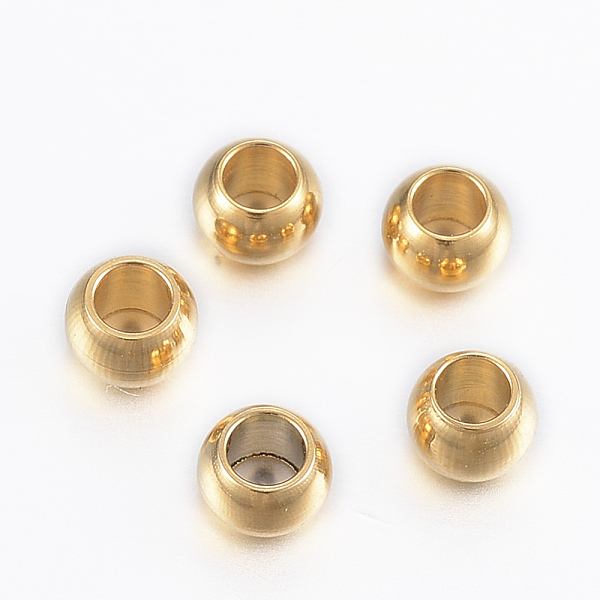PandaHall Ion Plating(IP) 304 Stainless Steel Beads, Round, Golden, 4x3mm, Hole: 2mm 304 Stainless Steel Round
PandaHall Ion Plating(IP) 304 Stainless Steel Beads, Round, Golden, 4x3mm, Hole: 2mm 304 Stainless Steel Round