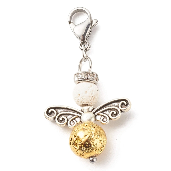 PandaHall Natural Lava Rock Bead Pendants, with Tibetan Style Alloy Beads, Wing, Golden Plated, 40mm Lava Rock Wing
PandaHall Natural Lava Rock Bead Pendants, with Tibetan Style Alloy Beads, Wing, Golden Plated, 40mm Lava Rock Wing