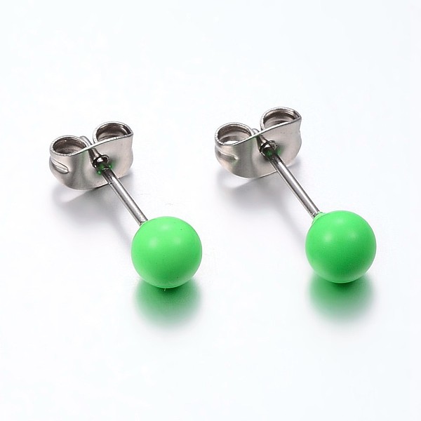 PandaHall 304 Stainless Steel Spray Painted Stud Earrings, Round, Light Green, 17x6mm, Pin: 0.8mm, 12pairs/card 304 Stainless Steel Green
PandaHall 304 Stainless Steel Spray Painted Stud Earrings, Round, Light Green, 17x6mm, Pin: 0.8mm, 12pairs/card 304 Stainless Steel Green