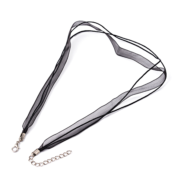 PandaHall Jewelry Making Necklace Cord, with 2 Threads Waxed Cord, Organza Ribbon and Iron Findings, Black, Size: about 17 inch Long without...
PandaHall Jewelry Making Necklace Cord, with 2 Threads Waxed Cord, Organza Ribbon and Iron Findings, Black, Size: about 17 inch Long without...