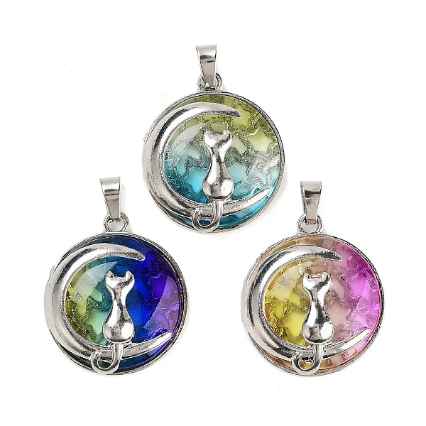 PandaHall Glass Pendants, with Alloy Findings, Flat Round, Platinum, Moon with Cat, Colorful, 31x27x9.5mm, Hole: 6.5x3.5mm Alloy+Glass Flat...
PandaHall Glass Pendants, with Alloy Findings, Flat Round, Platinum, Moon with Cat, Colorful, 31x27x9.5mm, Hole: 6.5x3.5mm Alloy+Glass Flat...