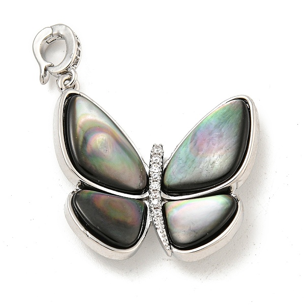 PandaHall Brass Micro Pave Clear Cubic Zirconia Pendants, with Black Lip Shell, Butterfly Charms, Real Platinum Plated, 27.5x26x5.5mm, Hole...
PandaHall Brass Micro Pave Clear Cubic Zirconia Pendants, with Black Lip Shell, Butterfly Charms, Real Platinum Plated, 27.5x26x5.5mm, Hole...