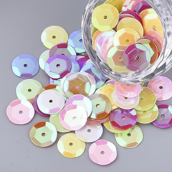 PandaHall Ornament Accessories, PVC Plastic Paillette/Sequins Beads, Faceted, Flat Round, Mixed Color, 10.5x1mm, Hole: 1.2mm, about..., Multicolor
PandaHall Ornament Accessories, PVC Plastic Paillette/Sequins Beads, Faceted, Flat Round, Mixed Color, 10.5x1mm, Hole: 1.2mm, about..., Multicolor