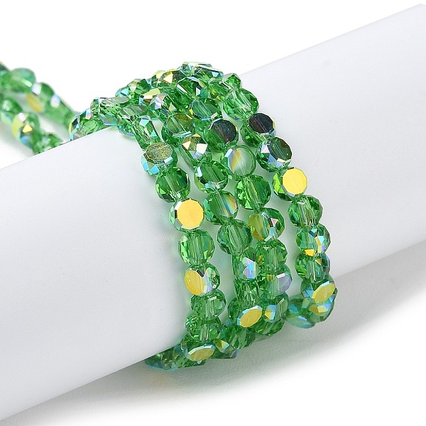 PandaHall Transparent Electroplate Glass Beads Strands, AB Color Plated, Faceted, Flat Round, Green, 4x4x2.5mm, Hole: 1.1mm, about...
PandaHall Transparent Electroplate Glass Beads Strands, AB Color Plated, Faceted, Flat Round, Green, 4x4x2.5mm, Hole: 1.1mm, about...
