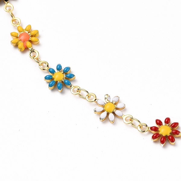 PandaHall Golden Brass Flower Enamel Links Bracelets, with Brass Curb Chains & Lobster Claw Clasps, Colorful, 7-1/4 inch(18.5cm) Brass
PandaHall Golden Brass Flower Enamel Links Bracelets, with Brass Curb Chains & Lobster Claw Clasps, Colorful, 7-1/4 inch(18.5cm) Brass