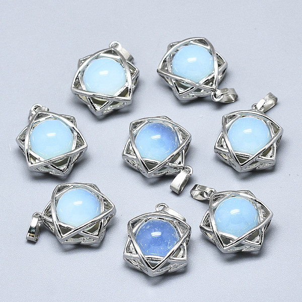 PandaHall Opalite Pendants, with Platinum Plated Brass Findings, Star of David, 19x15x10.5mm, Hole: 2.5x4.5mm Opalite Star
PandaHall Opalite Pendants, with Platinum Plated Brass Findings, Star of David, 19x15x10.5mm, Hole: 2.5x4.5mm Opalite Star