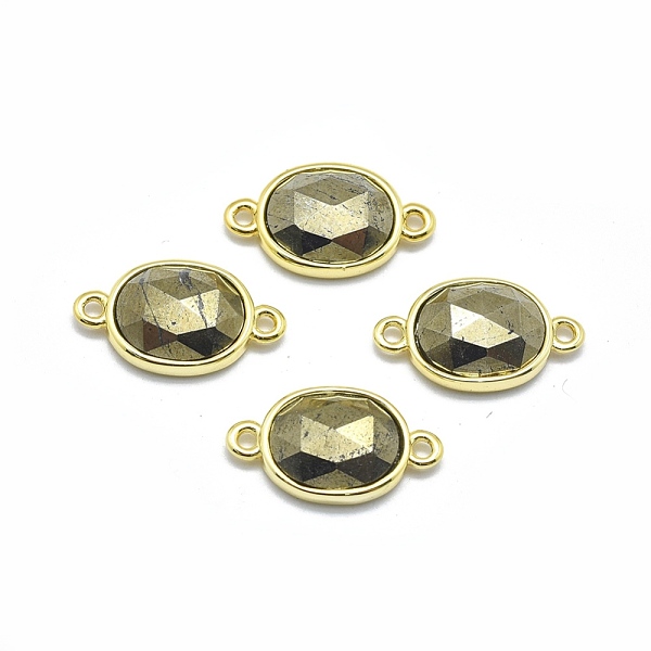 PandaHall Natural Pyrite Links connectors, with Golden Tone Brass Findings, Oval, Faceted, 17x9.5x4.5mm, Hole: 1.2mm Pyrite Oval
PandaHall Natural Pyrite Links connectors, with Golden Tone Brass Findings, Oval, Faceted, 17x9.5x4.5mm, Hole: 1.2mm Pyrite Oval