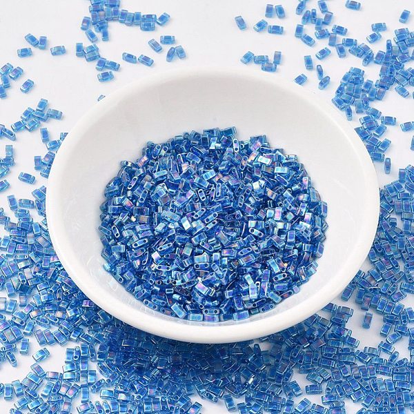PandaHall MIYUKI Half TILA Beads, Japanese Seed Beads, 2 Hole, (HTL291) Transparent Capri Blue AB, 5x2.3x1.9mm, Hole: 0.8mm, about..., Cyan
PandaHall MIYUKI Half TILA Beads, Japanese Seed Beads, 2 Hole, (HTL291) Transparent Capri Blue AB, 5x2.3x1.9mm, Hole: 0.8mm, about..., Cyan