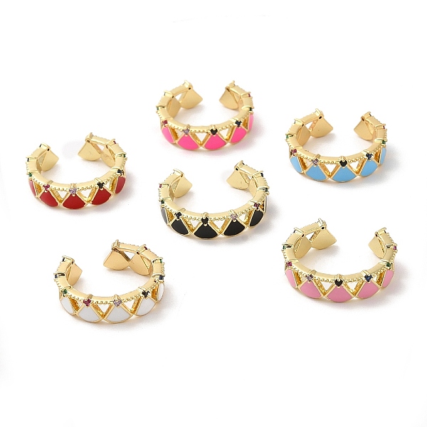 PandaHall Enamel Fan Wrap Open Cuff Ring with Cubic Zirconia, Real 18K Gold Plated Brass Ring, Cadmium Free & Lead Free, Mixed Color, US..., Multicolor
PandaHall Enamel Fan Wrap Open Cuff Ring with Cubic Zirconia, Real 18K Gold Plated Brass Ring, Cadmium Free & Lead Free, Mixed Color, US..., Multicolor