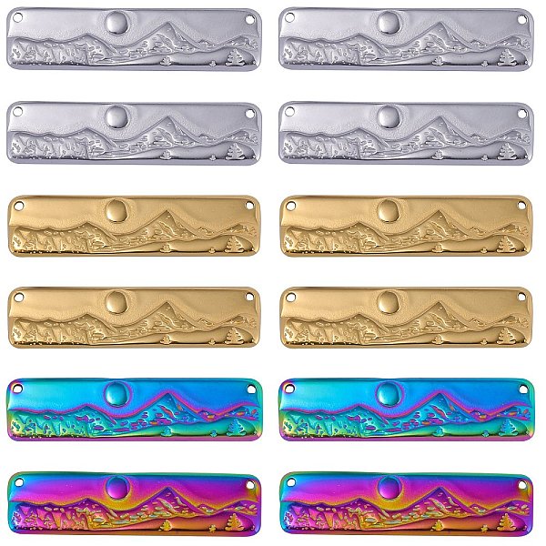 PandaHall 12Pcs 3 Colors Ion Plating(IP) 304 Stainless Steel Pendants, Rectangle with Mountain Charm, Mixed Color, 10x40x1.5mm, Hole: 1.2mm...
PandaHall 12Pcs 3 Colors Ion Plating(IP) 304 Stainless Steel Pendants, Rectangle with Mountain Charm, Mixed Color, 10x40x1.5mm, Hole: 1.2mm...