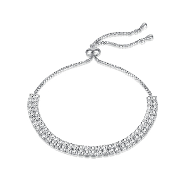 PandaHall SHEGRACE Adjustable Brass Bolo Bracelets, Slider Bracelets, with Cubic Zirconia, Platinum, 9-5/8 inch(24.5cm) Cubic Zirconia Clear
PandaHall SHEGRACE Adjustable Brass Bolo Bracelets, Slider Bracelets, with Cubic Zirconia, Platinum, 9-5/8 inch(24.5cm) Cubic Zirconia Clear