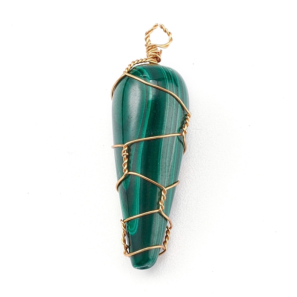 PandaHall Natural Malachite Pendants, with Real 18K Gold Plated Eco-Friendly Copper Wire Copper Beading Wire Findings, Teardrop, 32x11x11mm...
PandaHall Natural Malachite Pendants, with Real 18K Gold Plated Eco-Friendly Copper Wire Copper Beading Wire Findings, Teardrop, 32x11x11mm...