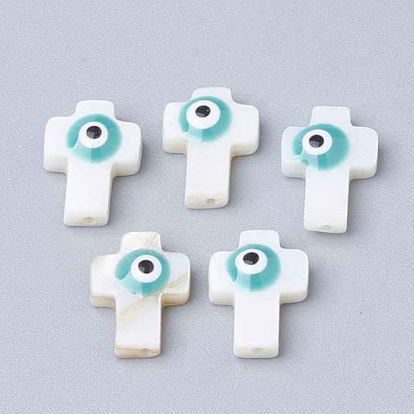 PandaHall Natural Freshwater Shell Beads, Cross with Evil Eye, Cadet Blue, 13x9x3.5mm, Hole: 1mm Freshwater Shell Cross Blue
PandaHall Natural Freshwater Shell Beads, Cross with Evil Eye, Cadet Blue, 13x9x3.5mm, Hole: 1mm Freshwater Shell Cross Blue