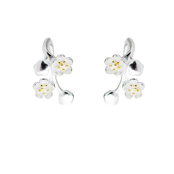 PandaHall 925 Sterling Silver Cuff Earrings, Plum Blossom, Platinum & Golden, 16x8x2mm, Pin: 0.9mm Sterling Silver
PandaHall 925 Sterling Silver Cuff Earrings, Plum Blossom, Platinum & Golden, 16x8x2mm, Pin: 0.9mm Sterling Silver