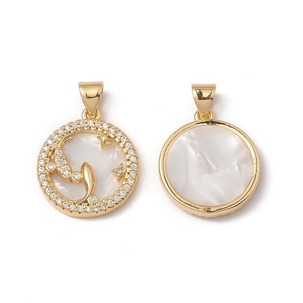 PandaHall Rack Plating Brass Shell Pendants, with Cubic Zirconia & Natural Shell, Flat Round with Constellation Charms, Cadmium Free & Lead...
PandaHall Rack Plating Brass Shell Pendants, with Cubic Zirconia & Natural Shell, Flat Round with Constellation Charms, Cadmium Free & Lead...
