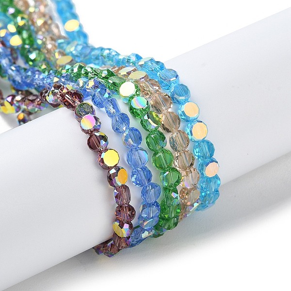 PandaHall Transparent Electroplate Glass Beads Strands, AB Color Plated, Faceted, Flat Round, Mixed Color, 4x4x2.5mm, Hole: 1.1mm, about..., Multicolor
PandaHall Transparent Electroplate Glass Beads Strands, AB Color Plated, Faceted, Flat Round, Mixed Color, 4x4x2.5mm, Hole: 1.1mm, about..., Multicolor