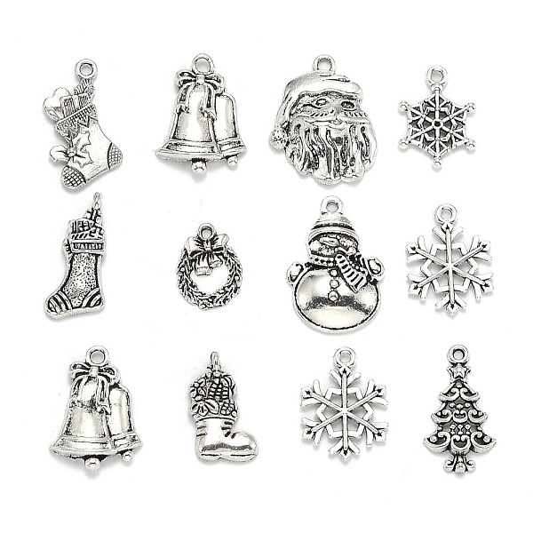 PandaHall Christmas Mixed Style Tibetan Style Alloy Pendants, Antique Silver, 19~30x13~22x1.5~4mm, Hole: 2mm, about 40pcs/100g Alloy Others
PandaHall Christmas Mixed Style Tibetan Style Alloy Pendants, Antique Silver, 19~30x13~22x1.5~4mm, Hole: 2mm, about 40pcs/100g Alloy Others