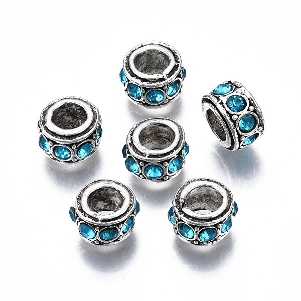PandaHall Alloy Rhinestone European Beads, March Birthstone Beads, Large Hole Beads, Cadmium Free & Lead Free, Fit European Bracelet Jewelry..., Cyan
PandaHall Alloy Rhinestone European Beads, March Birthstone Beads, Large Hole Beads, Cadmium Free & Lead Free, Fit European Bracelet Jewelry..., Cyan