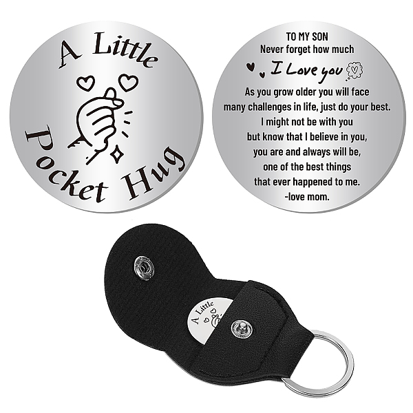 PandaHall CREATCABIN A Little Pocket Hug Token Long Distance Relationship Keepsake Stainless Steel Double Sided Inspirational Gift with PU..., Black
PandaHall CREATCABIN A Little Pocket Hug Token Long Distance Relationship Keepsake Stainless Steel Double Sided Inspirational Gift with PU..., Black