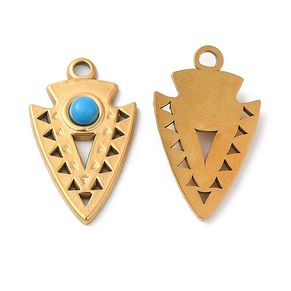 PandaHall Ion Plating(IP) 304 Stainless Steel Pendants, Dart Charms, with Synthetic Turquoise, Golden, 25x15x4mm, Hole: 2.5mm Turquoise...
PandaHall Ion Plating(IP) 304 Stainless Steel Pendants, Dart Charms, with Synthetic Turquoise, Golden, 25x15x4mm, Hole: 2.5mm Turquoise...