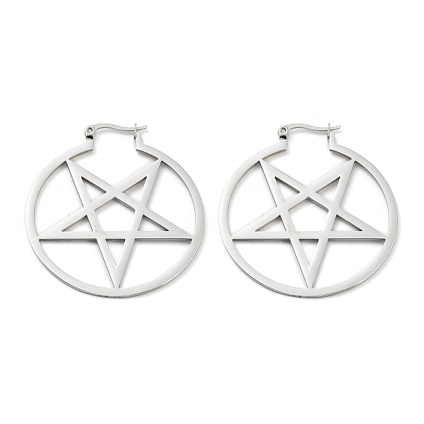 PandaHall 304 Stainless Steel Ring with Star Hoop Earrings for Women, Stainless Steel Color, 48x44x1~2mm 304 Stainless Steel Ring
PandaHall 304 Stainless Steel Ring with Star Hoop Earrings for Women, Stainless Steel Color, 48x44x1~2mm 304 Stainless Steel Ring