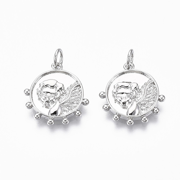 PandaHall Brass Pendants, with Jump Ring, Nickel Free, Flat Round with Human, Real Platinum Plated, 18x17x2mm, Hole: 3mm Brass Flat Round
PandaHall Brass Pendants, with Jump Ring, Nickel Free, Flat Round with Human, Real Platinum Plated, 18x17x2mm, Hole: 3mm Brass Flat Round