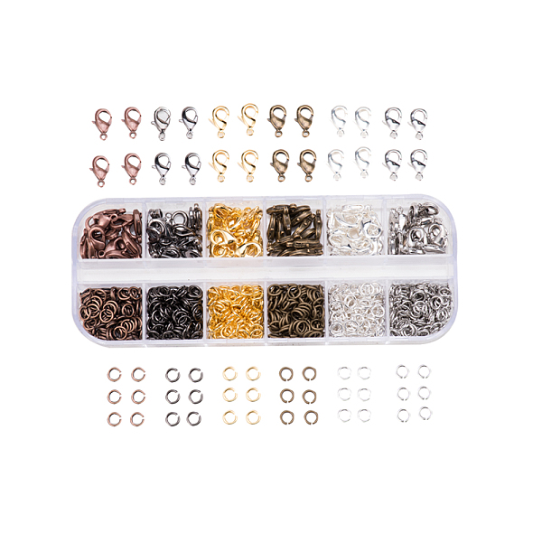 PandaHall 1 Box Jewelry Findings Kit with 840pcs Brass Open Jump Rings and 120pcs Lobster Claw Clasps 6 Colors for Jewelry Making Brass
PandaHall 1 Box Jewelry Findings Kit with 840pcs Brass Open Jump Rings and 120pcs Lobster Claw Clasps 6 Colors for Jewelry Making Brass