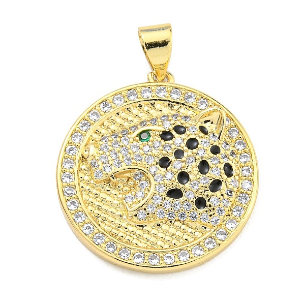 PandaHall Brass Micro Pave Cubic Zirconia Pendants, Enamel Flat Round with Leopard Head Charms, Real 18K Gold Plated, 23x21x4mm, Hole: 4x3mm..., Clear
PandaHall Brass Micro Pave Cubic Zirconia Pendants, Enamel Flat Round with Leopard Head Charms, Real 18K Gold Plated, 23x21x4mm, Hole: 4x3mm..., Clear